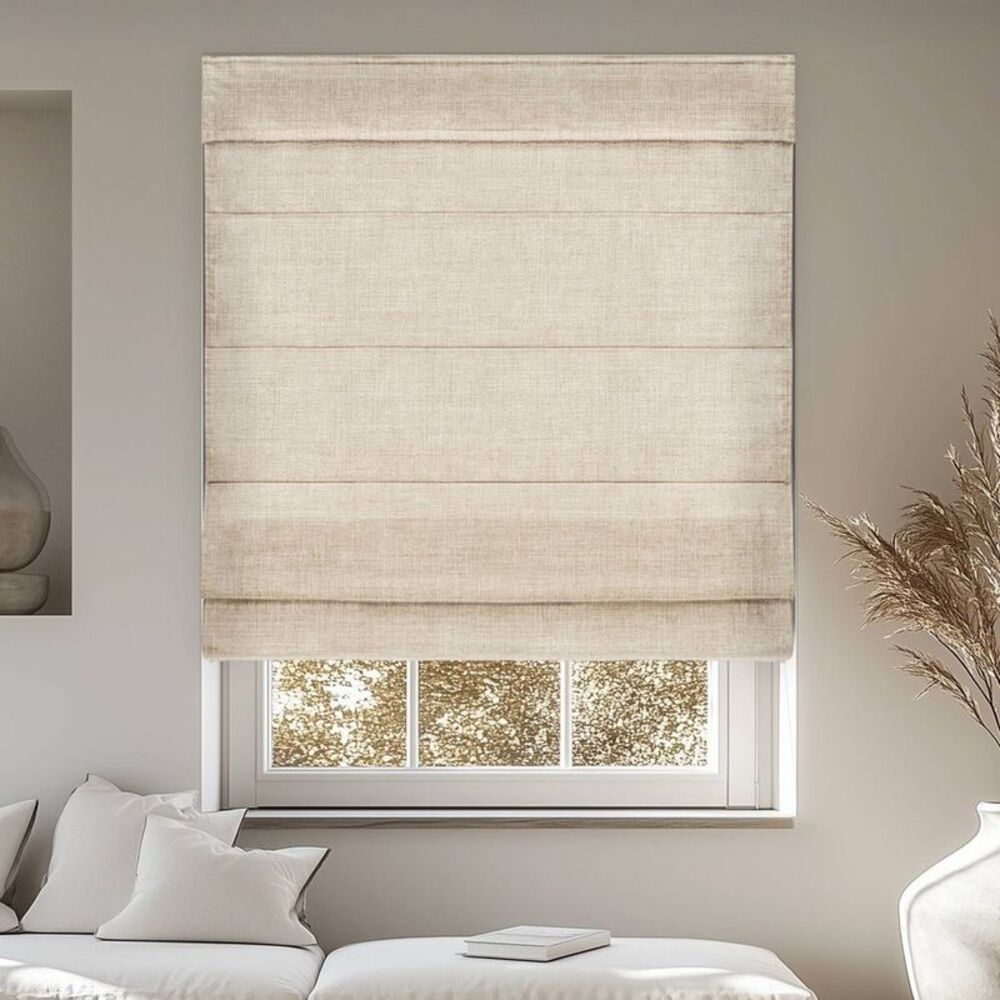 Chicology - 24"x64" Chicology Light Filtering Roman Shade Belg Belgian Flax